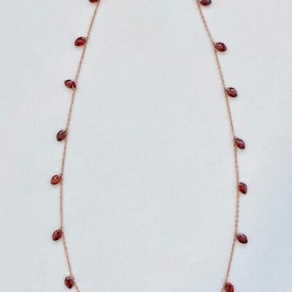 COLLANA ZIRCONI ROSSI, FORMA NAVETTE