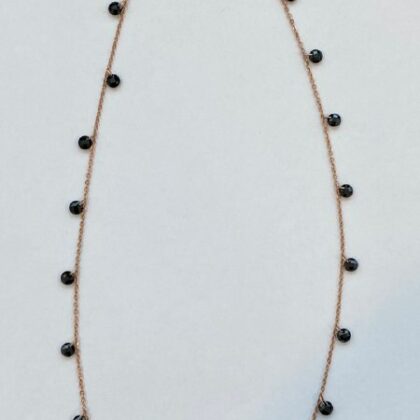 COLLANA ZIRCONI NERI, FORMA TONDA