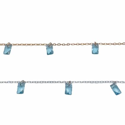 Catena con zirconi, taglio baguette