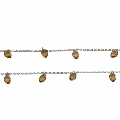 Catena con zircone fumè, taglio navette