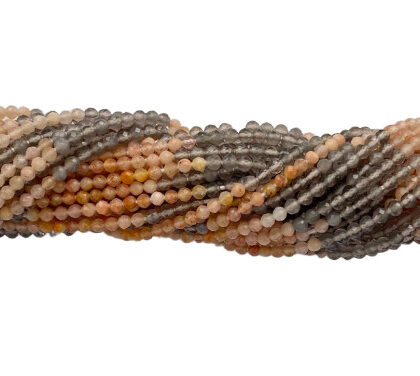 FILI PIETRA DI LUNA MULTICOLOR, TAGLIO MACCHINA SFACCETTATO