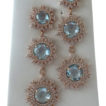 Orechini con pietre naturali e zirconi