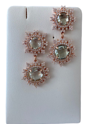 Orechini con pietre naturali e zirconi