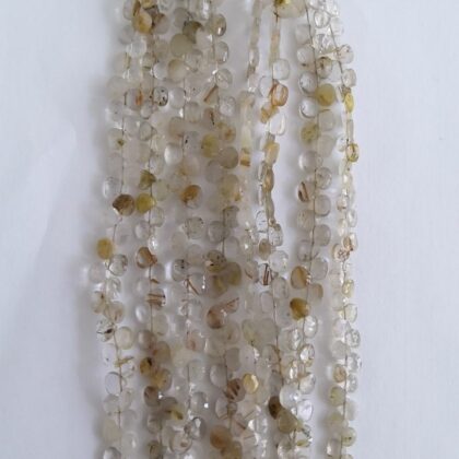 FILI QUARZO RUTILATO, SFACCETTATO CASTAGNA