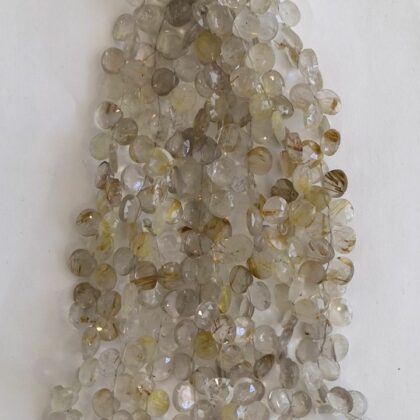 FILI QUARZO RUTILATO, SFACCETTATO CASTAGNA