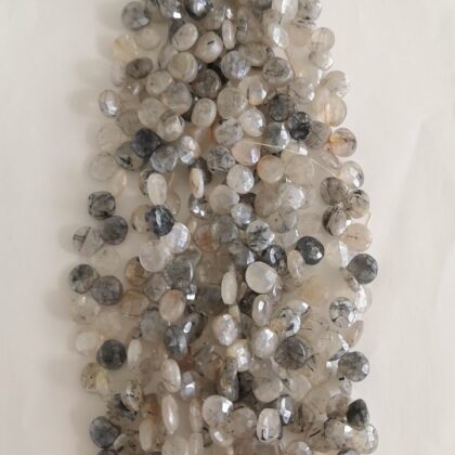 FILI QUARZO RUTILATO, SFACCETTATO CASTAGNA LASER