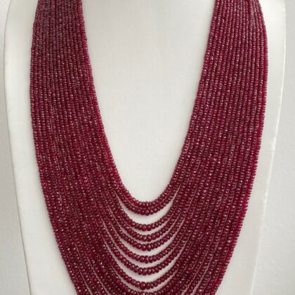 COLLANA RUBINO, RONDELLE SFACCETATE