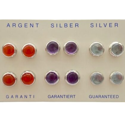 SET ORECCHINI C/PIETRE CABOCHON NATURALI