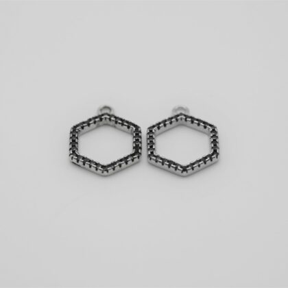 Ciondolo esagono con zirconi neri