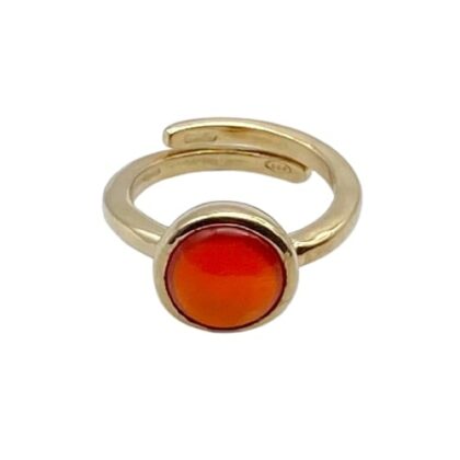 Anello tondo con pietre naturali, Taglio a cabochon