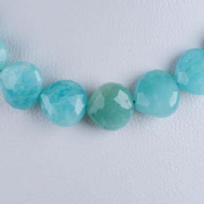 Fili di gocce piatte forma a castagna, amazzonite