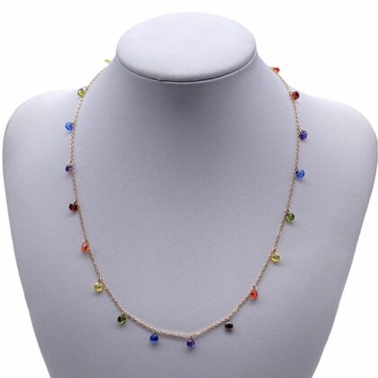 Collana con zirconi a forma tonda