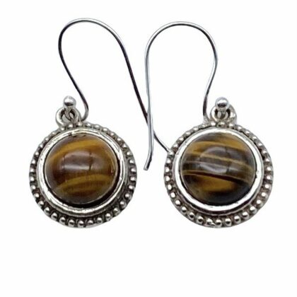 Earrings with natural stones, cabochon cut