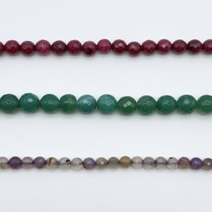 Faceted round stones