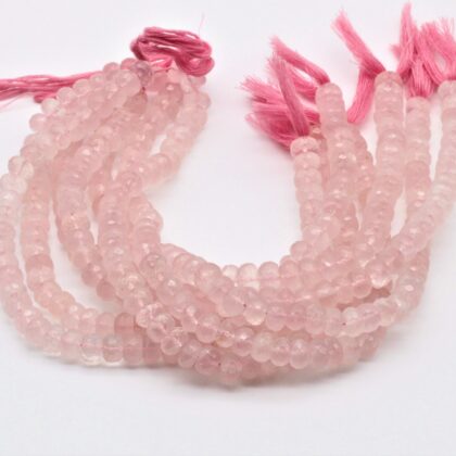 Quarzo rosa a rondella sfaccettata