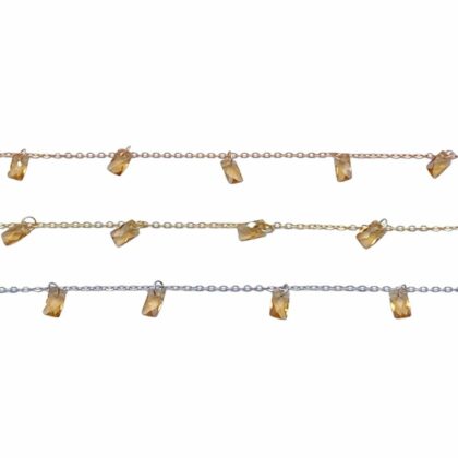 Catena con zirconi fumè, taglio baguette