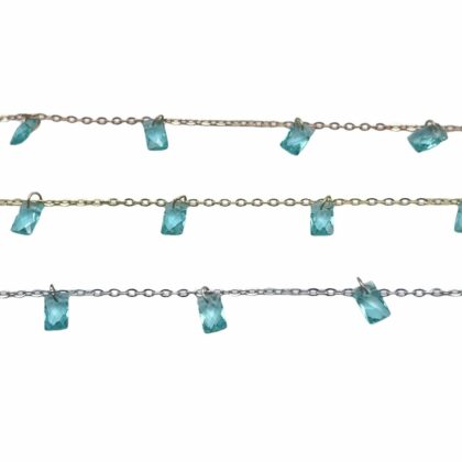 Catena con zirconi tiffany, taglio baguette