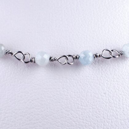 Catena a rosario con acquamarina