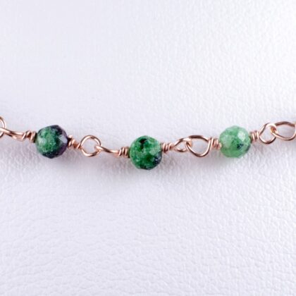 Catena a rosario con zoisite, sfaccettato