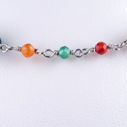 Catena a rosario con pietre multicolor, idrotermali