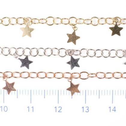 Catena argento con stelline