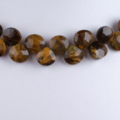 Filo di gocce piatte a castagna, occhio di tigre