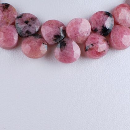 Filo di gocce piatte a castagna, rodocrosite