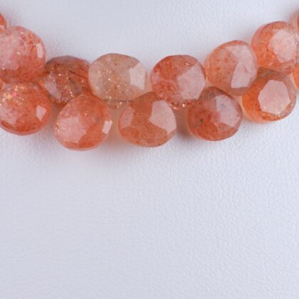 Filo di gocce piatte a castagna, pietra del sole