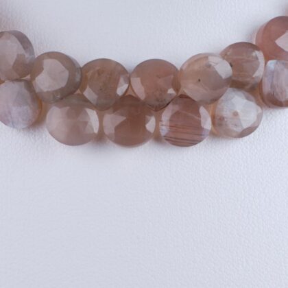 Filo di gocce piatte a castagna, pietra di luna