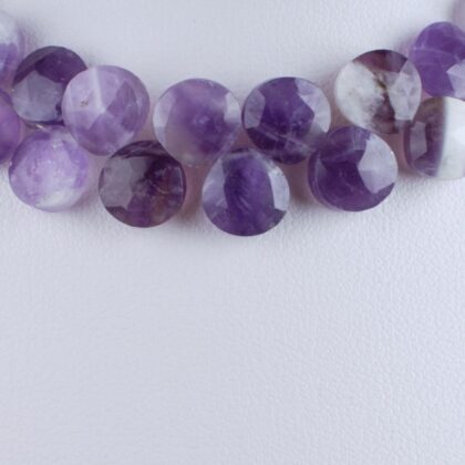 Filo di gocce piatte a castagna, ametista