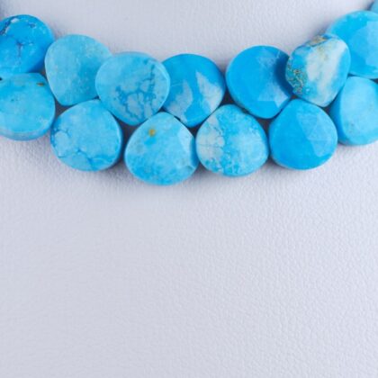 Filo di gocce piatte a castagna, turchese