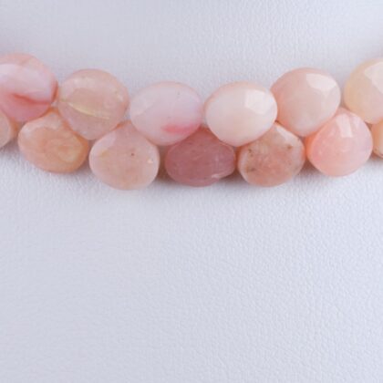 Filo di gocce piatte a castagna, opale rosa