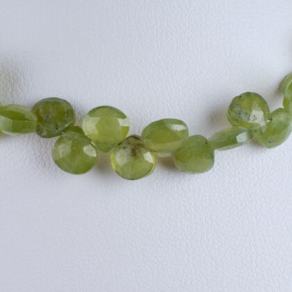 Filo di gocce piatte a castagna, giada verde