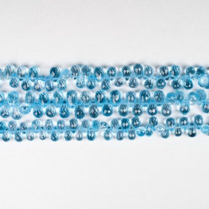 Filo di topazio azzurro a goccia