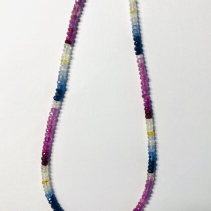 Fili di zaffiri multicolor a rondelle