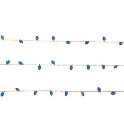 Catena con zirconi, taglio baguette